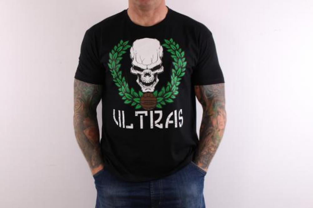 O017 SKULL green leaves