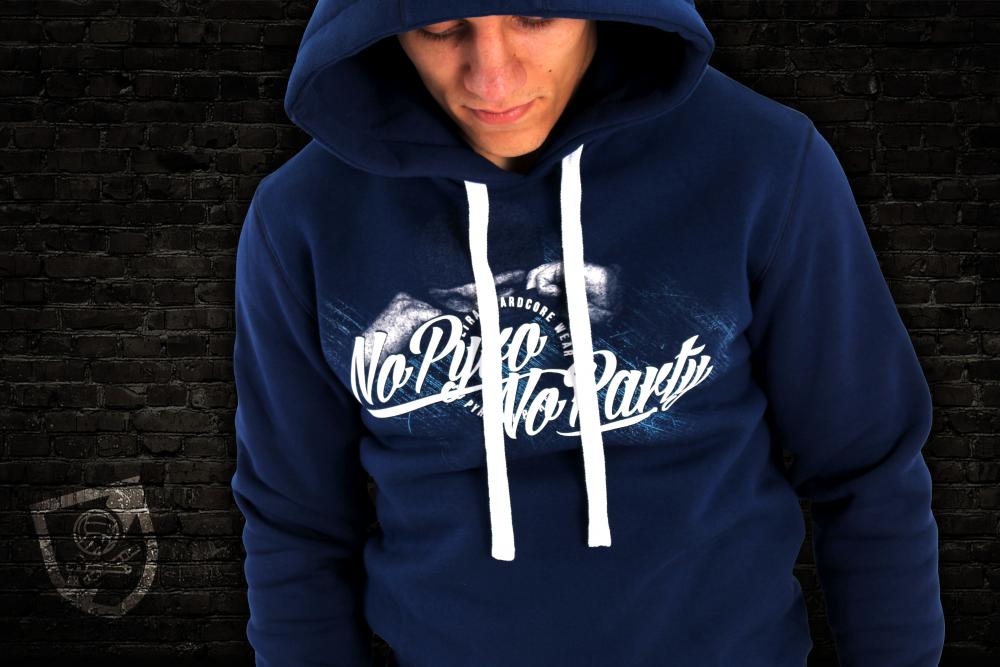 US059 No pyro no party hoodie navy