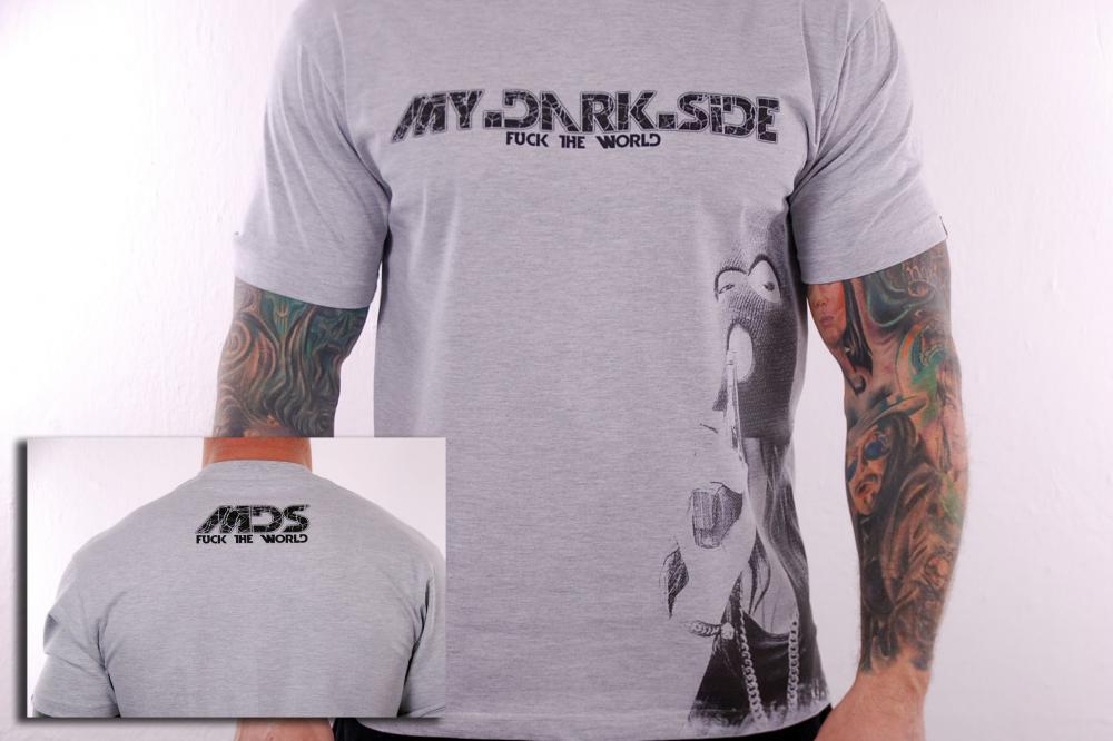 MDSWW12m Fck the world tshirt melange